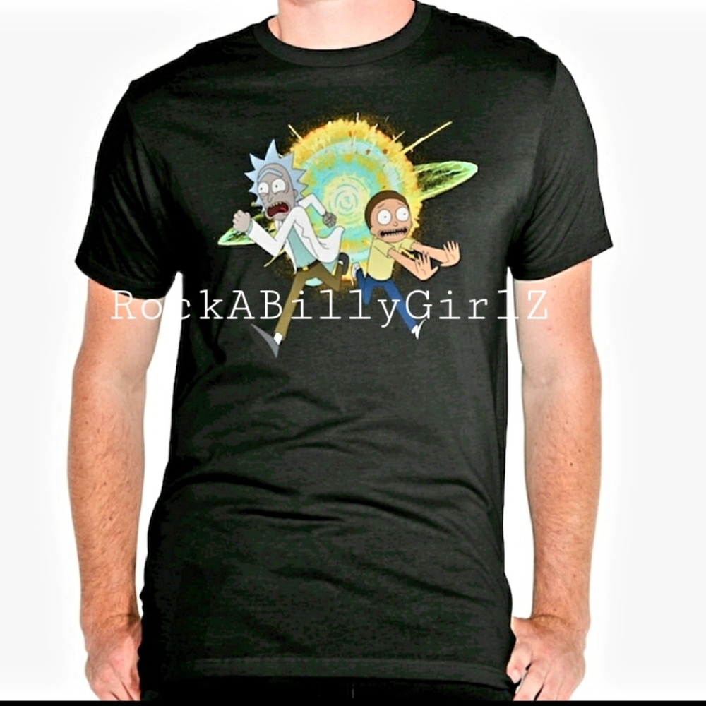 RICK & Morty Multi Dimensional Portal Tee Shirt Adult Swim